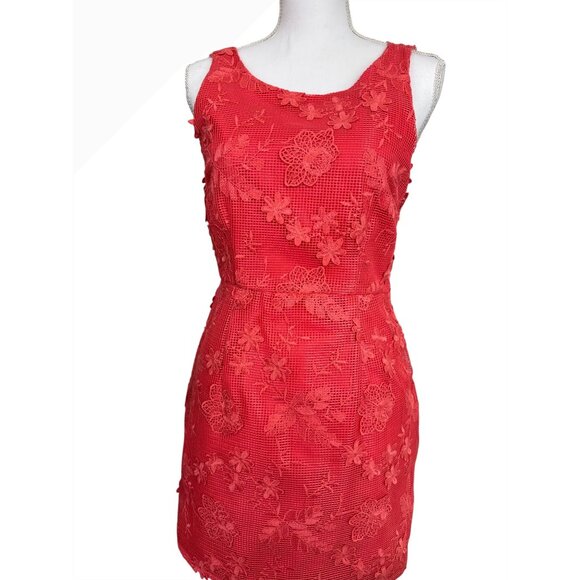 Romeo + Juliet Couture Dresses & Skirts - Romeo Juliet Couture Coral Lace Overlay Sleeveless Dress Medium Womens NWT Core